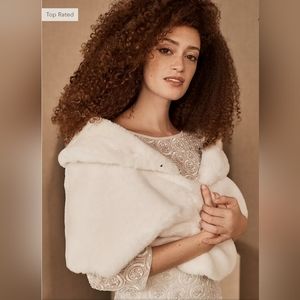 BHLDN Maxime Faux Fur Wrap -- Ivory